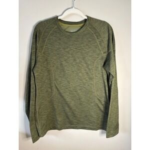 REI Co-op Mens L Long Sleeve Performance Shirt Heather‎ Green Hiking Base Layer